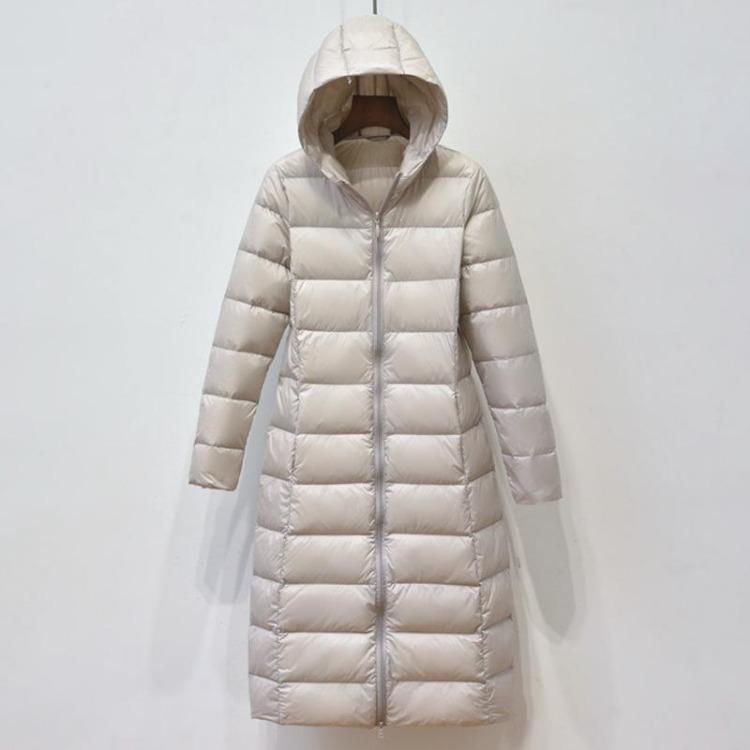 Ultra Light Women Winter Long Down Jacket Hooded Down Coat Big Size Female Coats