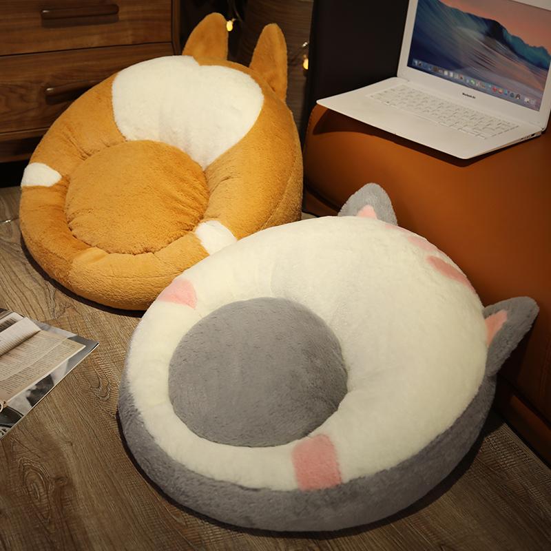 Cartoon Lazy Sofa Plush Toys Stuffed Soft Dog Dinosaur Cat Mouse Fruit Animal Pillow Butt Foot Pad For Home Decoration Gifts