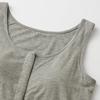 Gunze SELfEAR CI4058N New Gray Size Front Easy to Put On and Take Off Tank Top Women's Moch, LL, Opening, Padded,