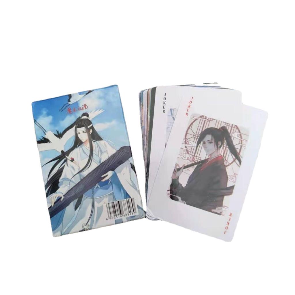 Anime Mo Dao Zu Shi Cosplay Brettspielkarten Lan Wangji Wei Wuxian Großmeister des Dämonischen Hardcover Poker Spielzeug Geschenk Mit Box
