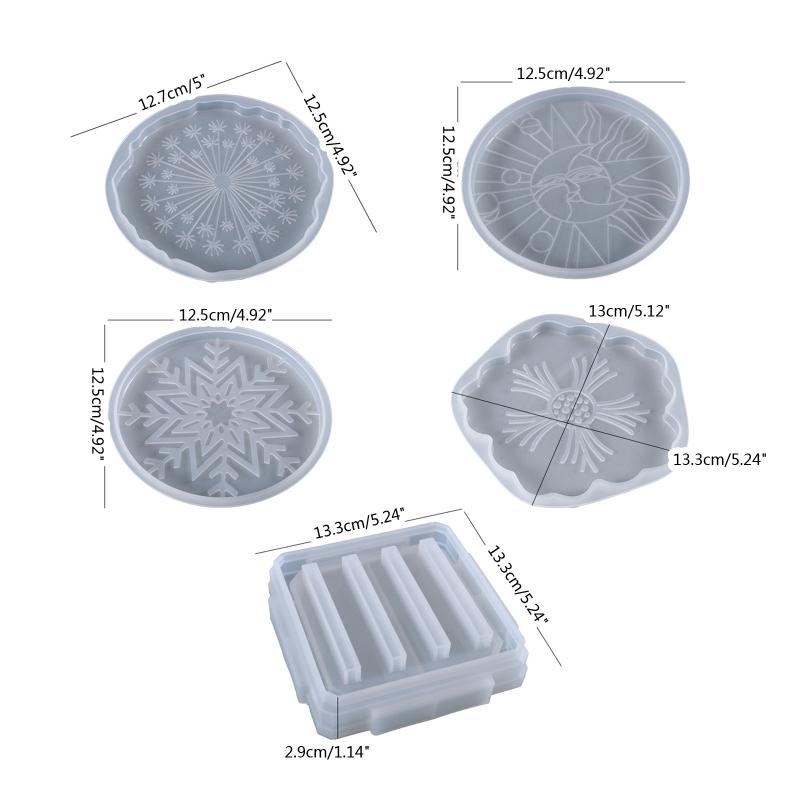 Irregular Flower Pattern Coaster Tray Silicone Mold Epoxy Resin Mold for Stylish Home Decoration Handmade Cup Mat Mould