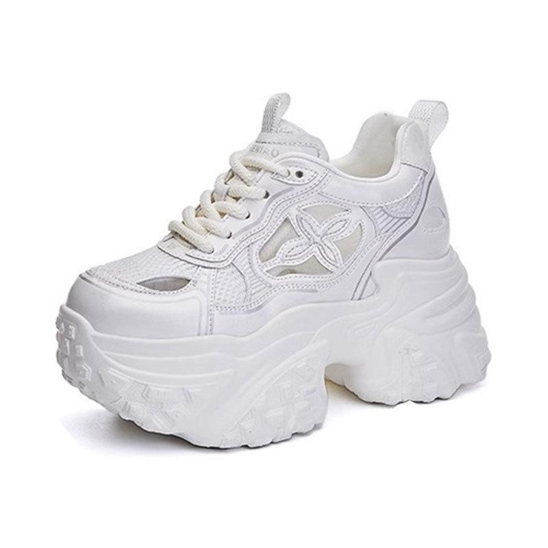 Thick sole inner height increase comfortable breathable hole sandals women's 2025 autumn new mesh breathable durian sole dad shoes