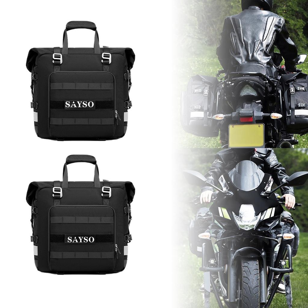 1/2 Motorcycle Accessories Frame Crash Bars Bag SaddleBag 21L Universal Side Rear Seat Bag Pack Travel Motorbike Luggage Storage