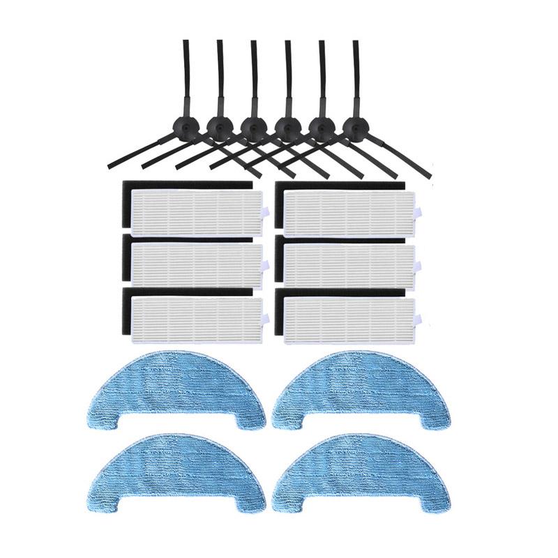 Seitenbürste HEPA-Filter Wischlappen Lappen für Osoji Dojosan 950 990 680 870 Ilife A6 A8 Staubsaugerteile Bürsten Reinigungsmopp