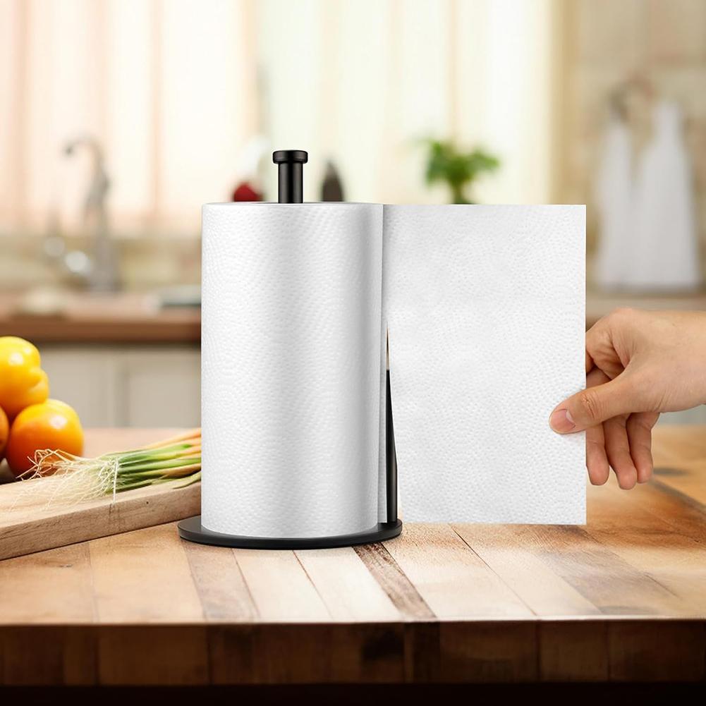 Paper Towel Holder, Countertop Paper Towel Holder, Steady Paper Roll Holder, Weighted Paper Towel Stand for Kitchen Bathroom