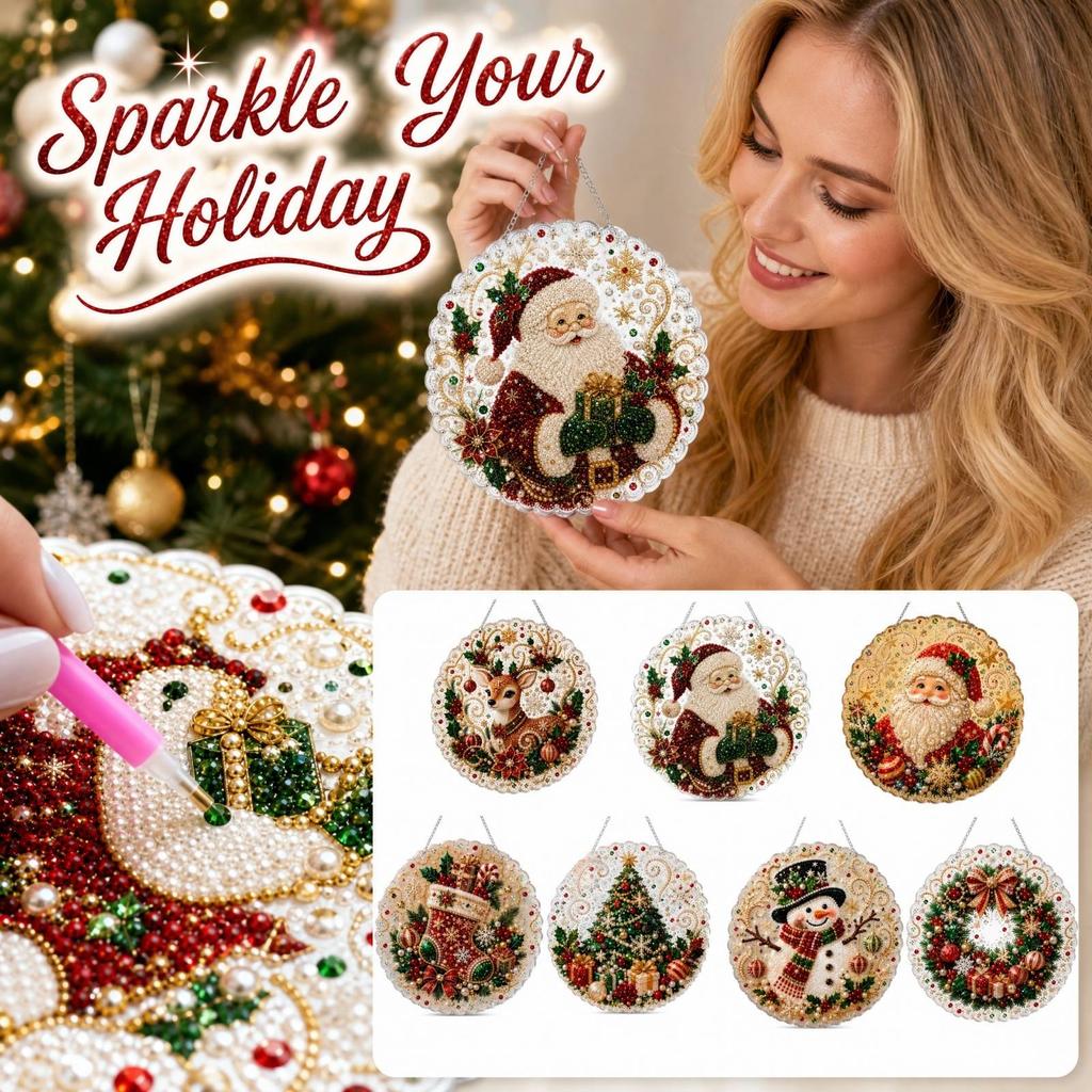 Christmas Hanging Decoration Set, 2D Flat Design, Inch Wall Decor