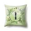 Polyester Pillowcase Car Decoration Small Fresh Green Leaves 26 English Letter Printing Pillow Cushion Cover