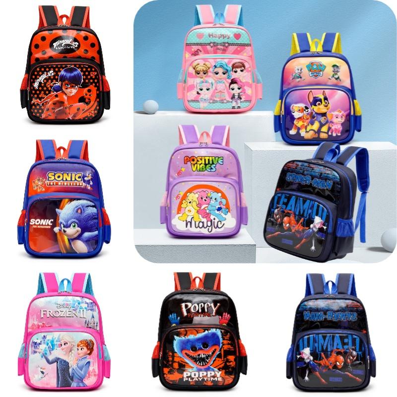 New Cartoon Kindergarten Backpack Waterproof And Durable Large Capacity Suitable For 3-8 Year Old Children Nylon Material 14-inch Size 20-35l Capacity