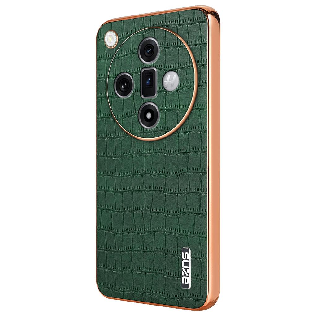 For Oppo Find X7 Ultra Case Electroplating Leather Coated TPU Phone Cover