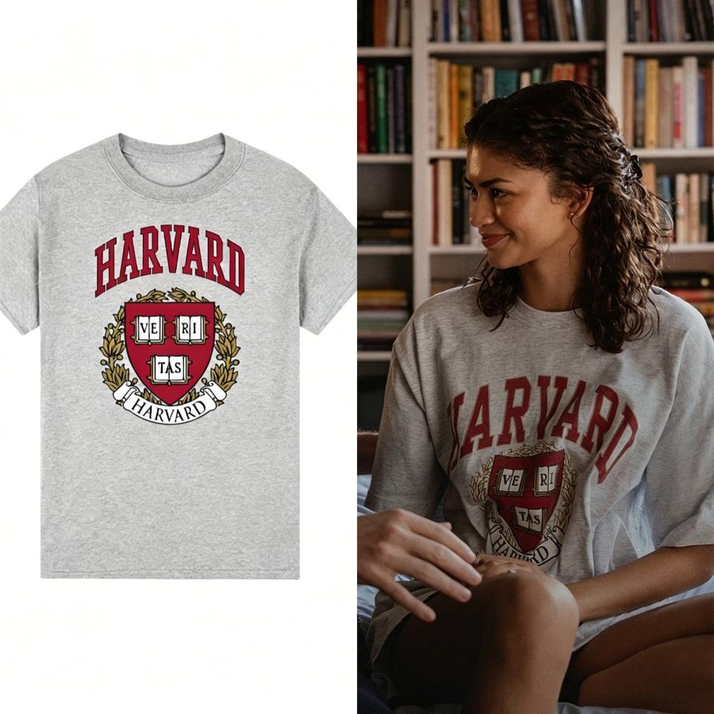 Harvard University The Drama Zendaya same style of Unisexs TShirt Unisex ONeck Cotton Short Sleeve Y2k Oversized Popular Tee