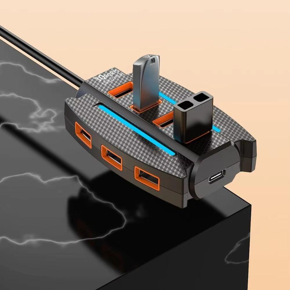 Extend 10 Ports USB 2.0 Splitter RGB Backlight USB Port Expander  Mobile Phone Accessories