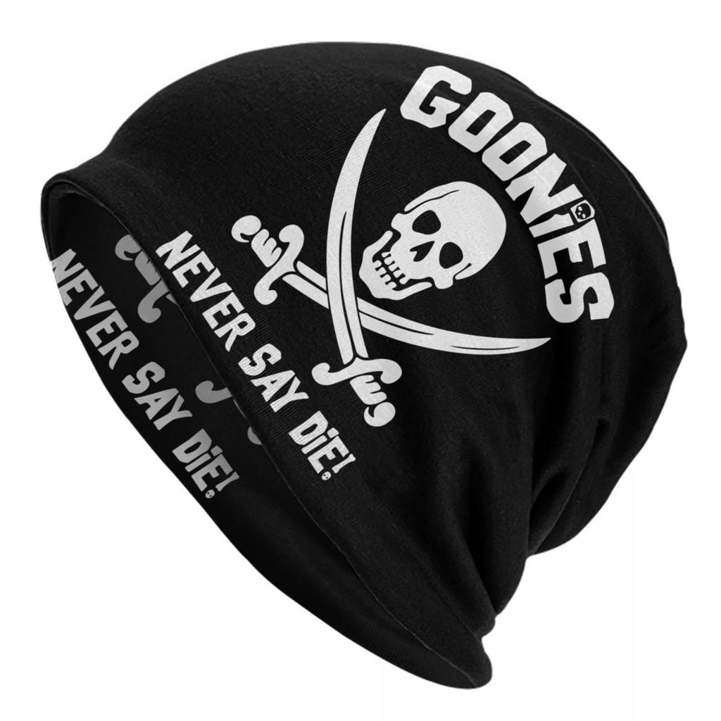 Goonies Never Say Die Skullies Beanies Caps For Unisex Women Unisex Street Winter Warm Knitting Hat Adult Pirate Skull Bonnet Hats