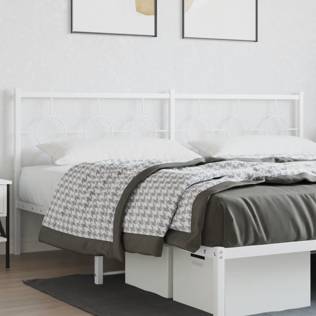 Vidaxl Metal Headboard, White, 193 Cm