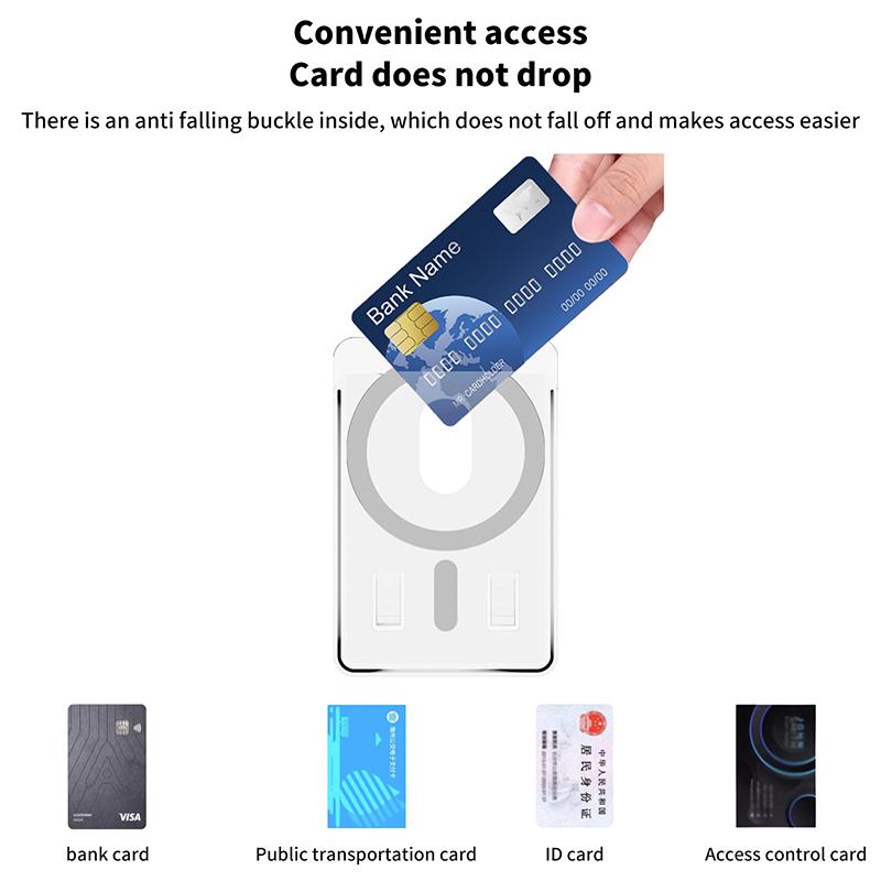 For Magsafe Transparent Magnetic Wallet Clip Phone Back Sticker For Iphone12Pro 13 14 Pro Max Macsafe Card Bag On Sleeve