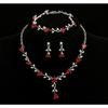 Set of Bridal Crystal Accessories - Necklace, Earrings. Two-piece Wedding Dress. Women's Style.