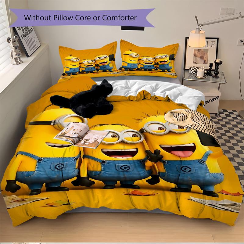 Minions Selfie Fun Moment Print 3Pcs Bedding Setduvet Cover With 2 Bedropillowcase Home Birthday Gift