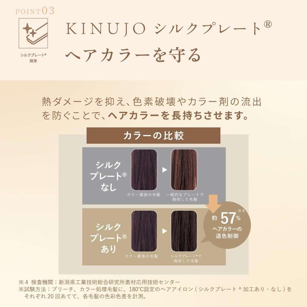 [Official EC Exclusive Collaboration Guidebook Included] KINUJO World Hair Iron, Black. Achieve glossy, straight hair with Silk Plates®. International