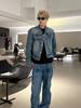 Men's Korean Style Washed Distressed Denim Jacket - Versatile, Loose, Casual, Retro Jacket for Spring & Autumn.