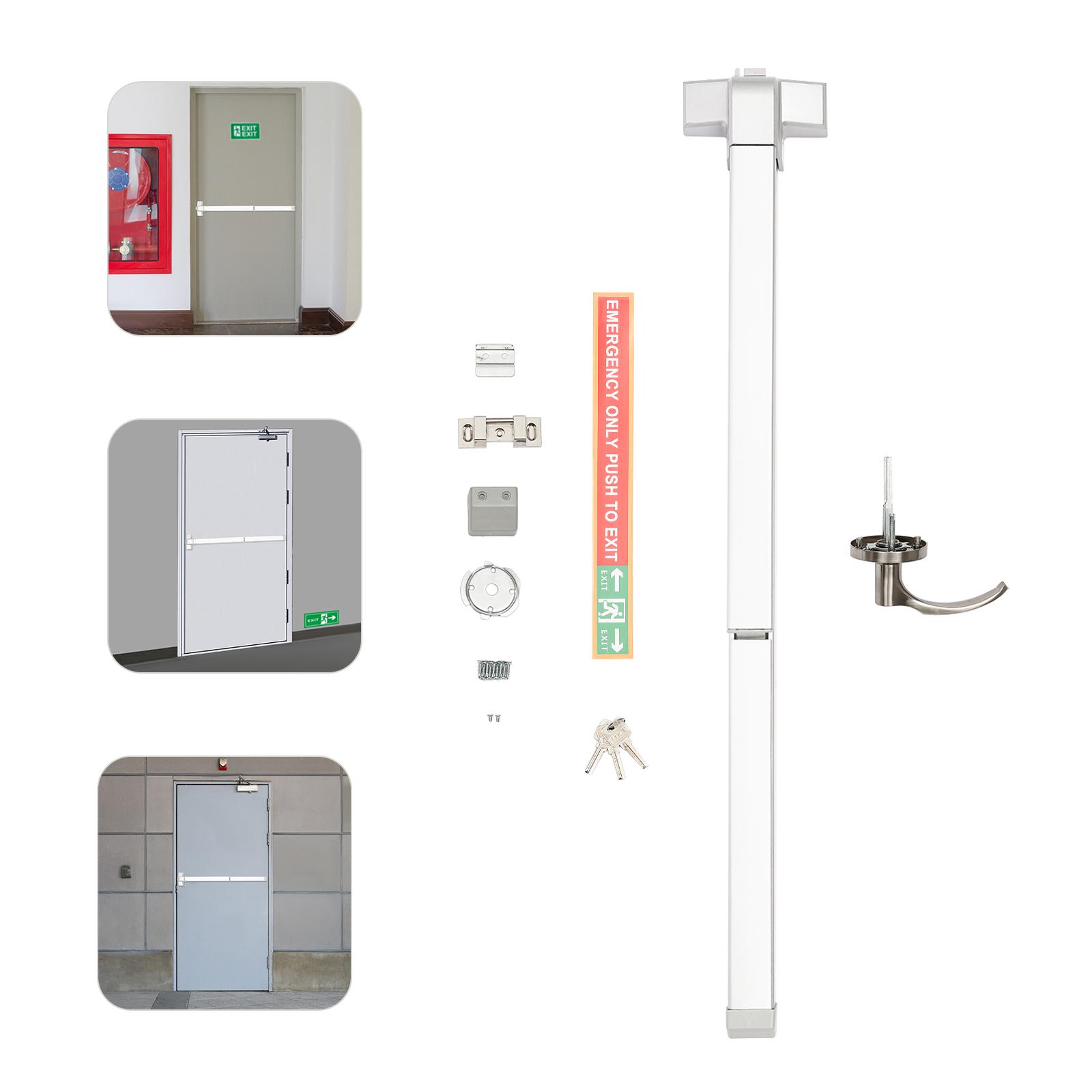 

Steel Fire Resistant Door Push Bar Lock,Panic Exit Device Hardware with External Lever Handle,Commercial Grade Security Push Bar серебряный