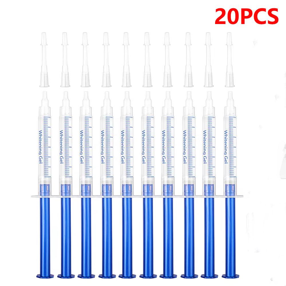 Kit de Gel Blanqueador de Dientes de 10/20 Piezas Cuidado de Higiene Bucal Herramienta Blanqueadora de Dientes Herramienta Blanqueadora de Dientes con Luz Filtrada Eliminar Manchas de Placa