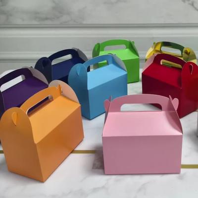 Effen gekleurde kartonnen taartdoos, witte kartonnen geschenkdoos, gekleurde doos, draagbare kartonnen geschenkdoos, snoepdoos