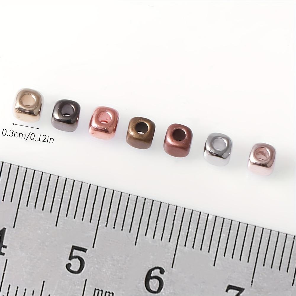 400pcs mixed color small square CCB plastic spacer beads with 1.4mm holes, used for jewelry making
