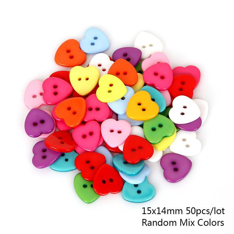 Colorful Plastic Button Set: Heart, Star, Butterfly, Round - DIY Jewelry Craft Accessories