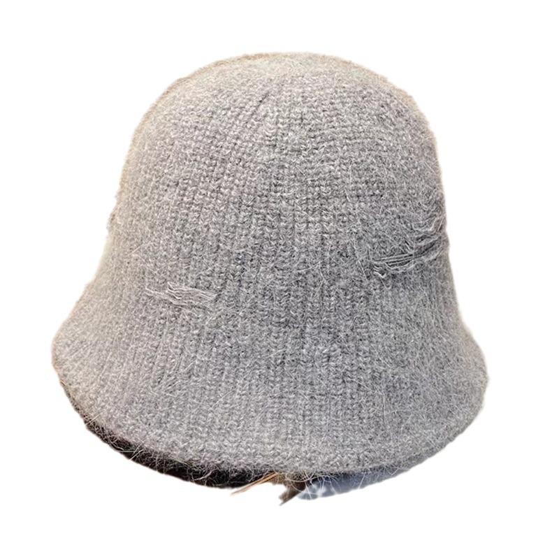 Rabbit Plush Bucket Hat Women's New Autumn and Winter Fashion Versatile Face Small Versatile Big Head Circumference Basin Hat