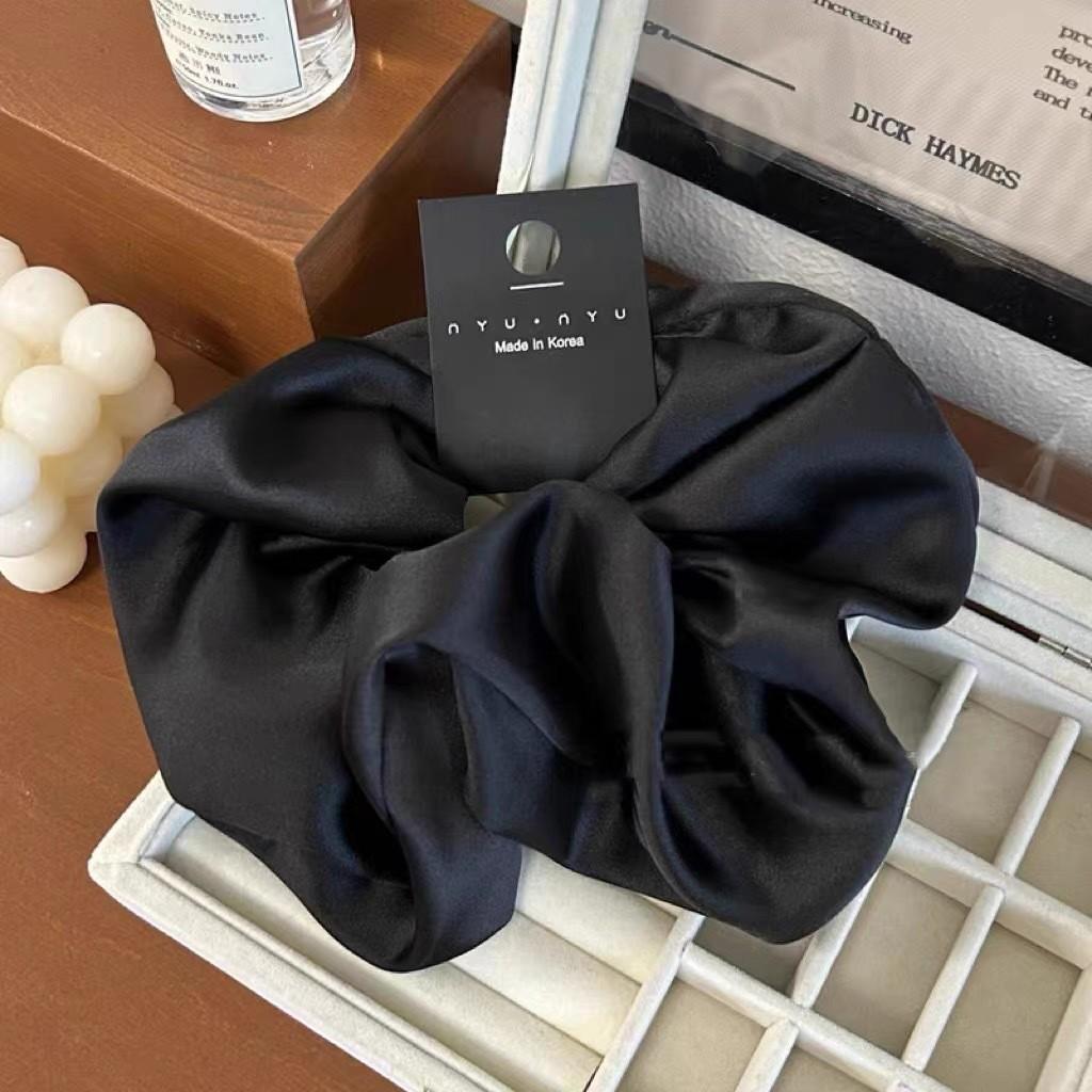 Oversize Satin Scrunchies Elatic Hair Bands Women Girls Ponytail Holder Silk Hair Ties Simple Large Chouchou Hair Accessories