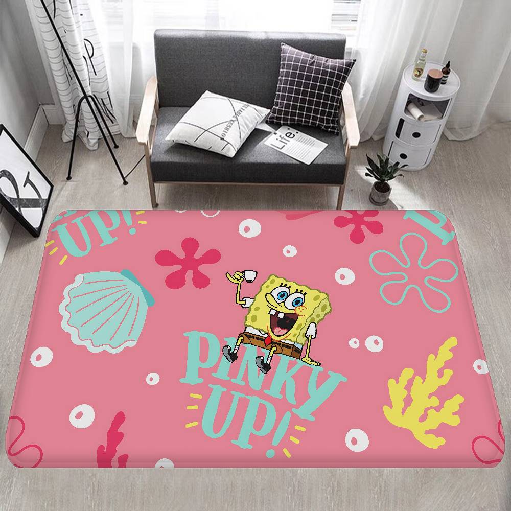 

Anime S-SpongeBobes Cute Bathroom Mat Kids Room Bedroom Decoration Balcony Anti-Slip Doormat Living Room Welcome Rug 40x60cm