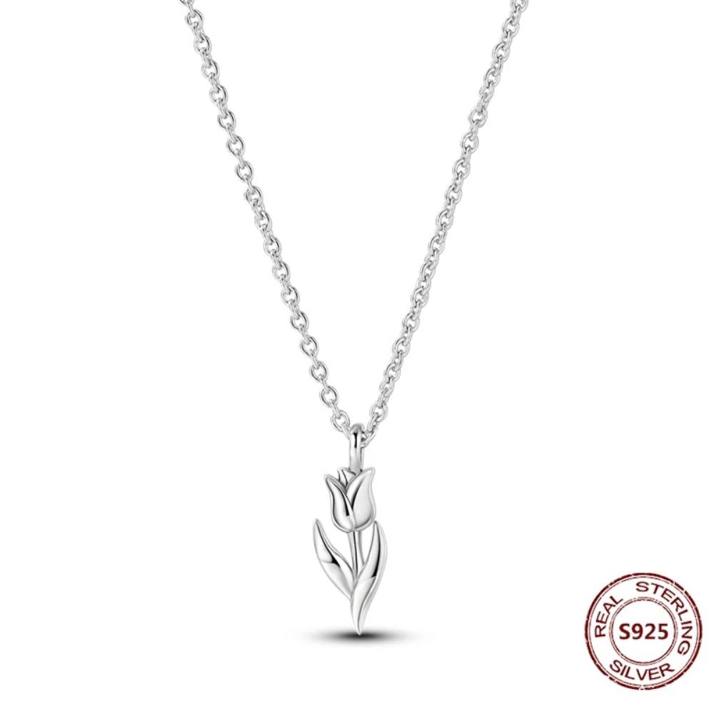 925 Silver Lucky Unicorn Necklace with Butterfly Firefly Bear Paw Print Zircon Chain Link Heart Jewelry for Women