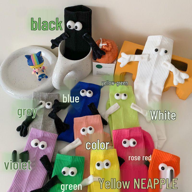 

Дофаминовый наряд 3D Магнитная кукла Пара носков - Трендовые носки средней длины для звезд TikTok Violet