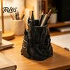 Portapenne ad Angoli Arrotondati Forma di Castello Organizer da Scrivania Stampato in 3D per Penne, Matite, Pennelli da Trucco, Portamatite Decorativo