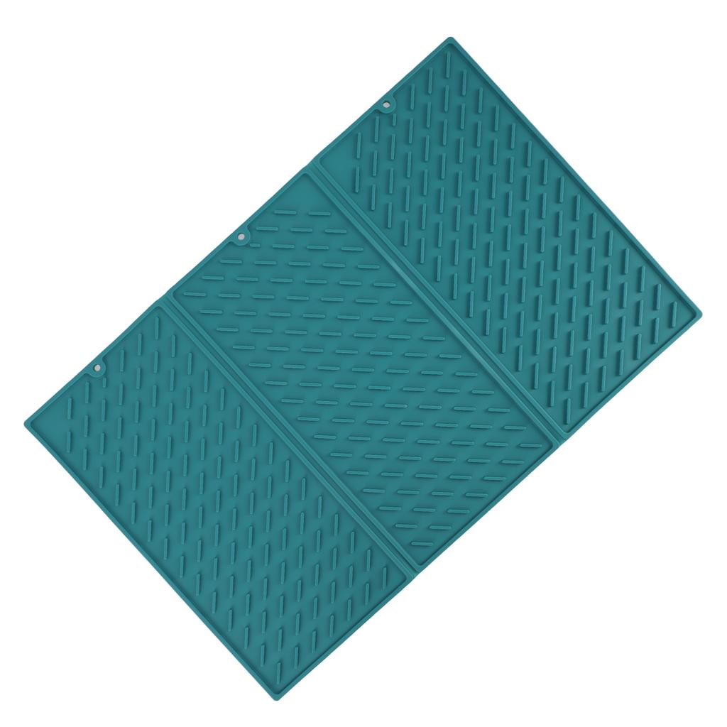 Tappetino Asciugatura Pieghevole a 3 Pieghe in Silicone Asciugatura Rapida Impermeabile Riutilizzabile Tappetino Asciugatura per Cucina Bagno