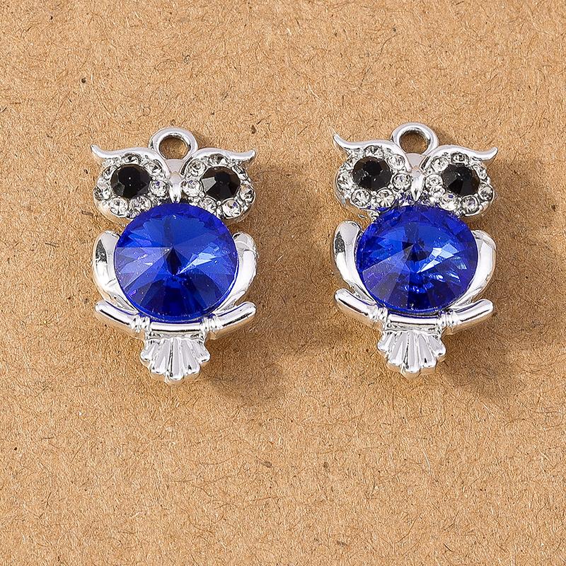 10pcs Cute Animal Charms Crystal Owl Pendants for Jewelry Making DIY Necklace Earrings Bracelet Accessories Supplies