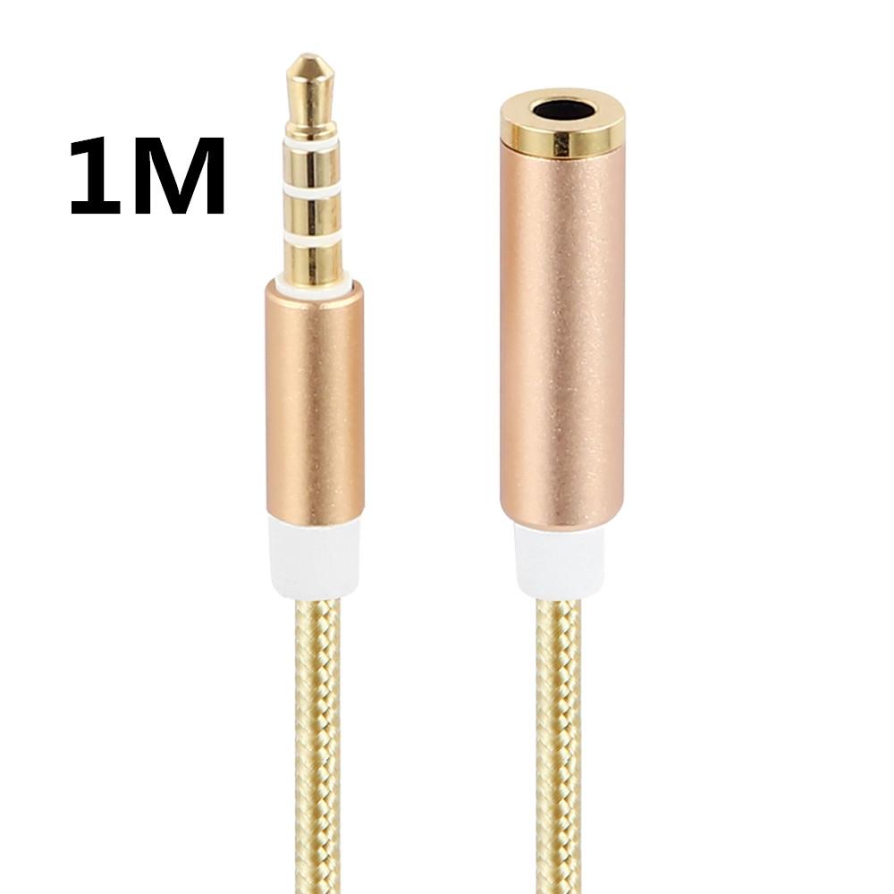 

Aux удлинительный кабель с разъемом 3,5 мм для стереонаушников между мужчинами и женщинами, аудиокабель для компьютера, телефона, усилитель, динамик, MP3, DVD, ТВ, автомобиль 1 meters золотой