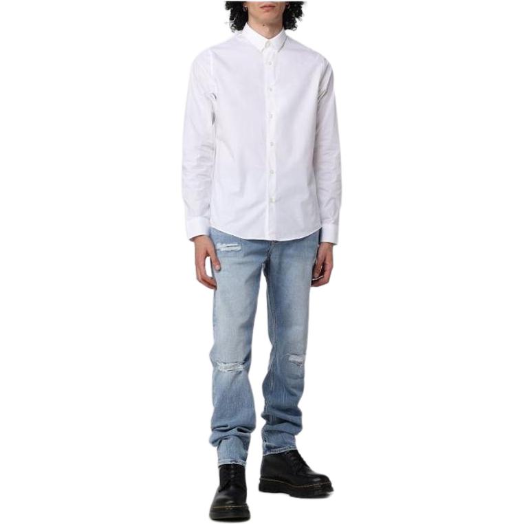 Calvin Klein Stand Collar Button Down Long Sleeve Shirt Men shirts White J319065-YAF
