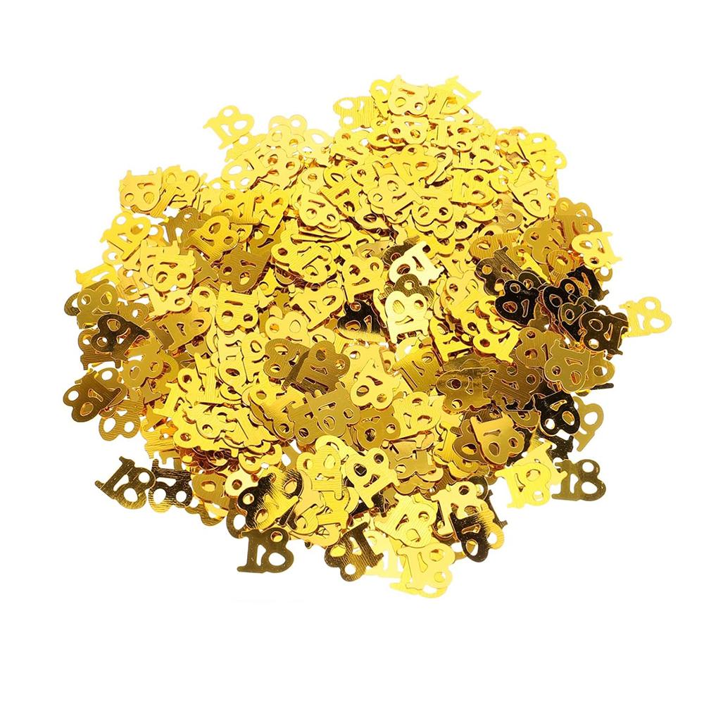 15g/Bag Digital Gold Confetti Glitter Number 18/21/30/40/50/60/70 Paper Scraps Birthday Party Anniversary Wedding Decoration