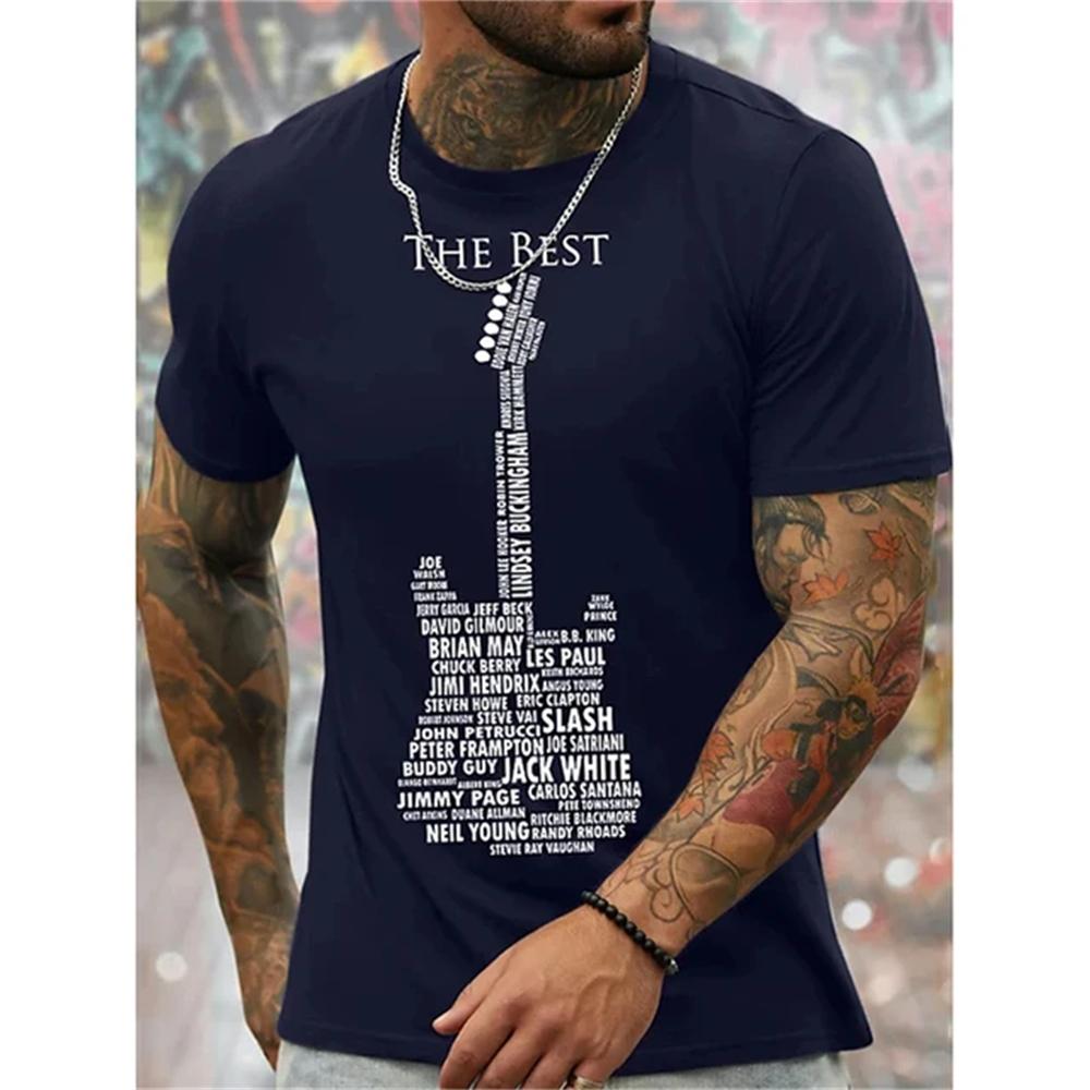 Instruments Guitar 3D Printed T-Shirt Men Fashion Short Sleeve T-Shirts Kids Hip Hop Tees Oversized T-Shirt Summer Casual Tops