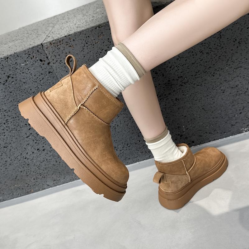 Women's Snow Boots Flat-soled, Non-slip Women Ankle Boots and Short Boots Winter Warm Slip-on Female Boots