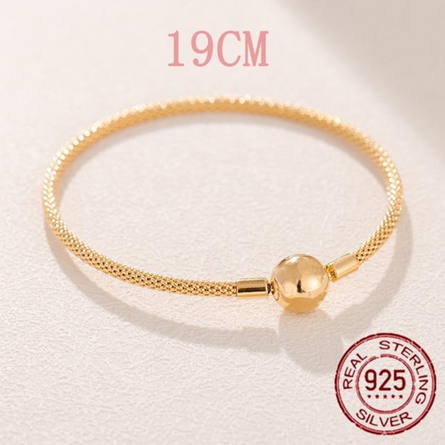 925 Sterling Silver Snake Chain Bracelets Charm Pendientes Mujer 925 Original Bracelet For Women Fine Jewelry Clasp Bangle Gift