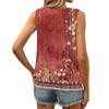 Women's Summer Vest Loose Pleated Round Neck Shirt Casual Sleeveless Top