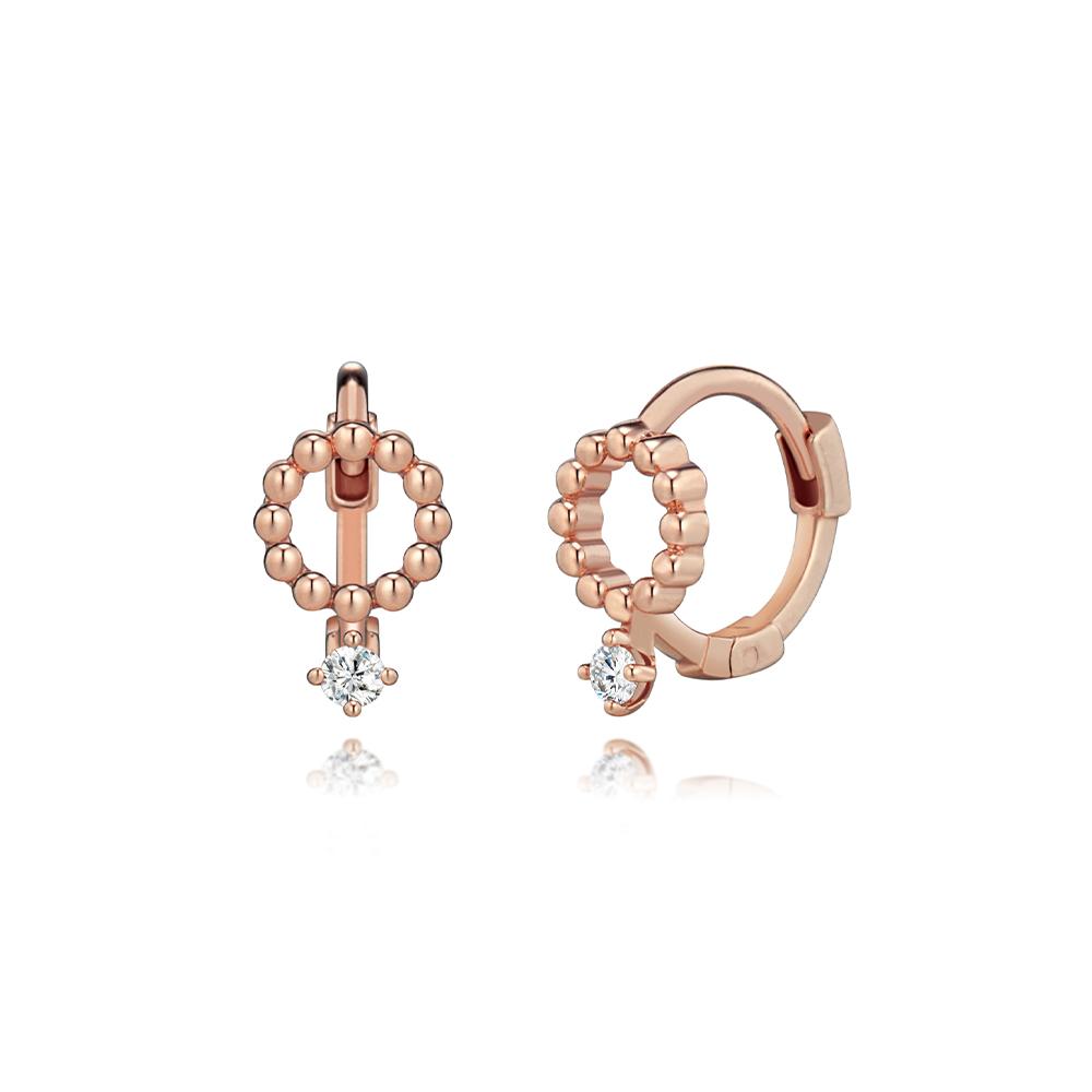 Roseedor Tiny Round One-Touch Earrings_250100321