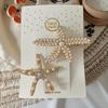 2PCS Starfish Hair Clips Set Alloy Material with Pearl and Rhinestone Embellishments Decorative Hair Accessories for Women Girls