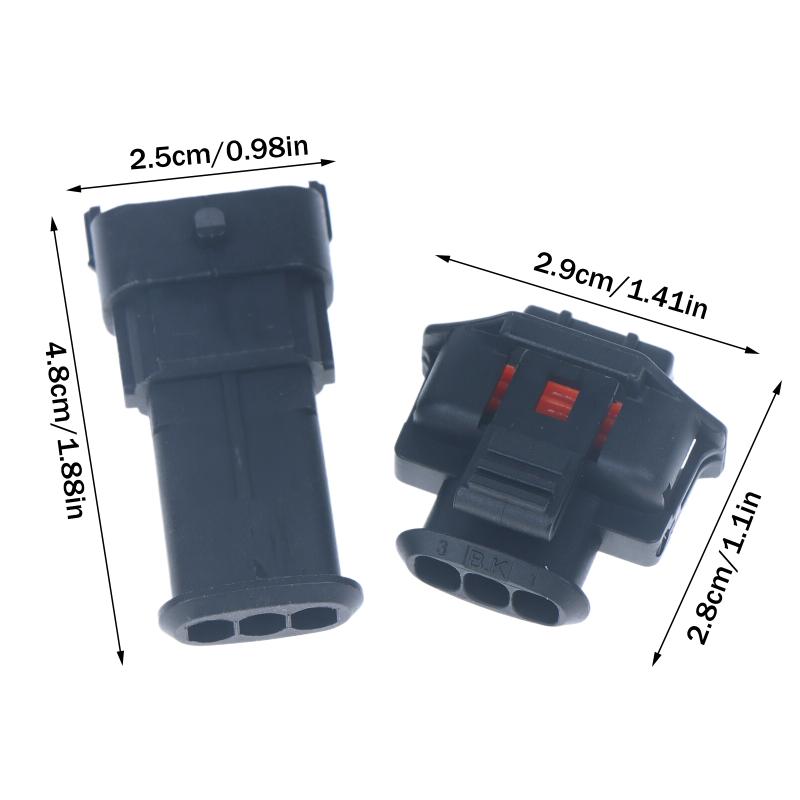 1 Set 3 Pin Male Female Auto Diesel Injection Pump Connector Pressure Crankshaft Sensor Plug For 1928404227 1928403966