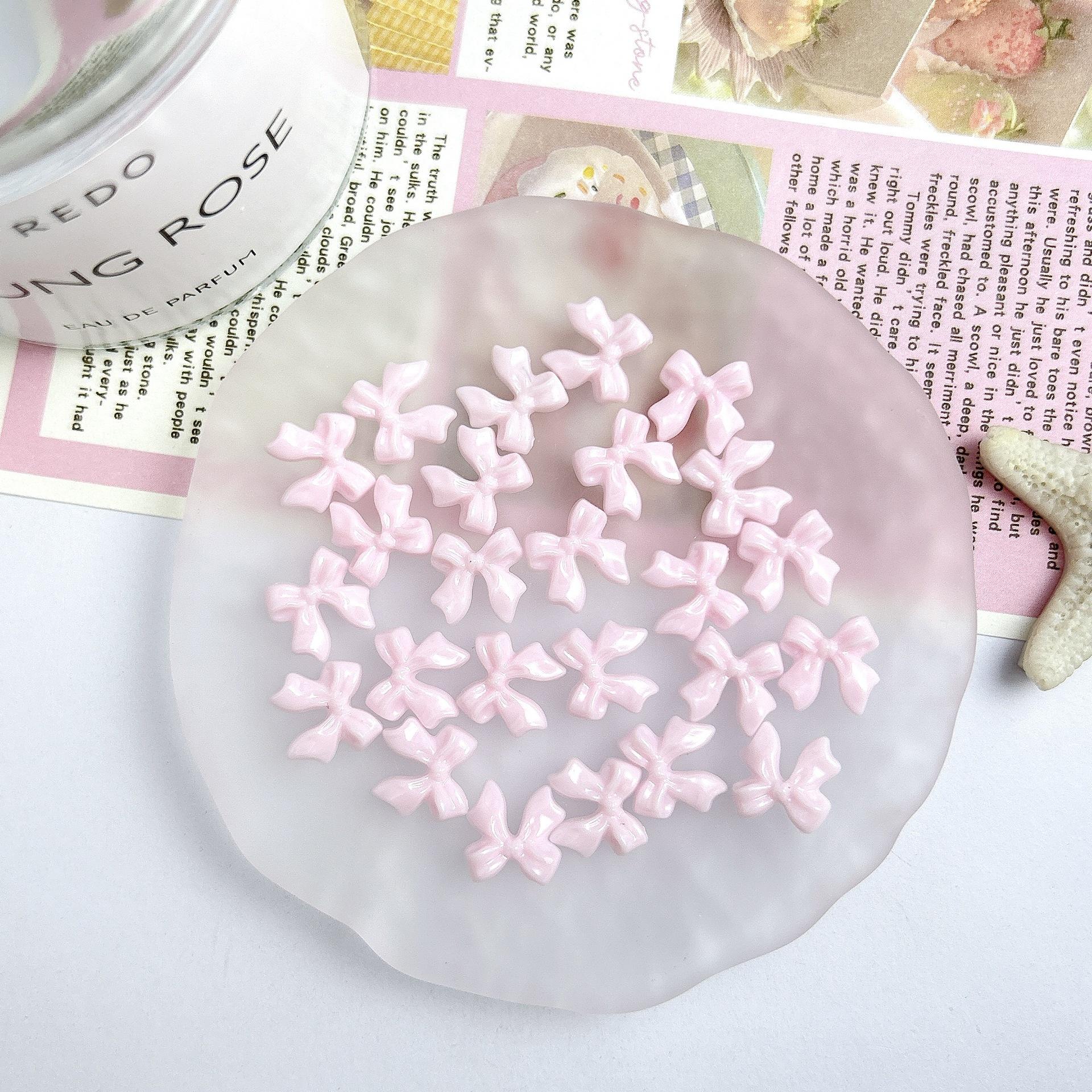 

Pink Resin Cartoon Bowknot Heart Bow Tie Little Bunny Nail Art Accessories DIY Nail Hairpin Accessories Wholesale 29