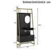 Modern Minimalist Compact Hallway Storage, Open Multifunctional Storage Cabinet with Mirror, Metal Hooks, Coat Rack with Shoe Bench,