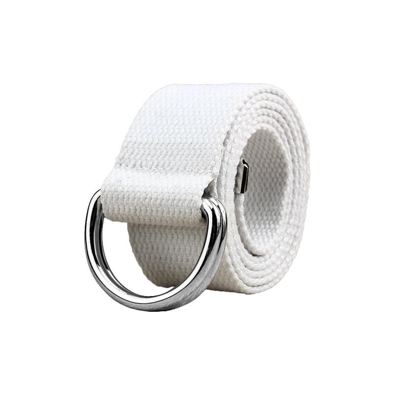 1Pc Nylon/Alloy Casual Solid Color Fashion Double D-ring Buckle Wide Belt Men/Women Jeans