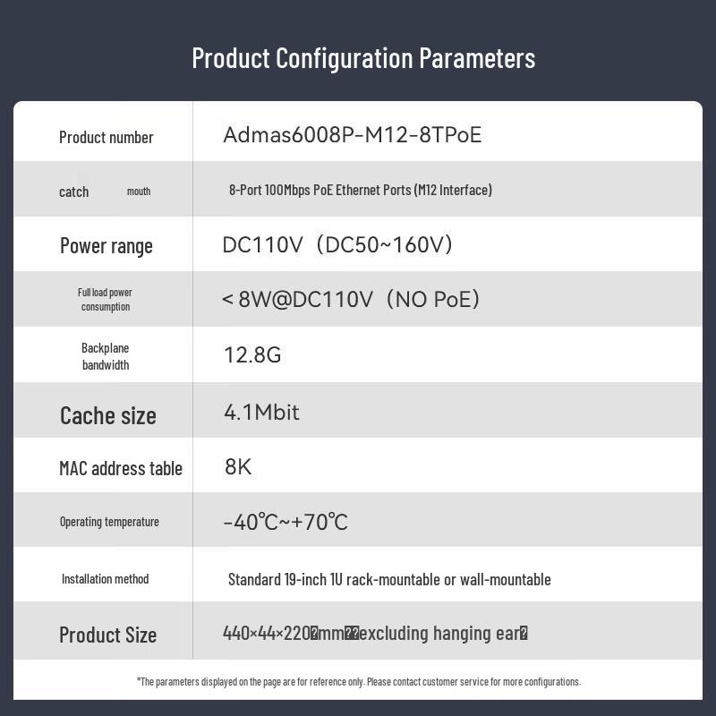 Maiwei 8-Port Industrial PoE Ethernet Switch
