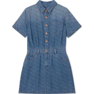 Levis Vintage Denim Collared Printed Short Sleeve Dress Women Dresses Dark-Blue 001BV-0000